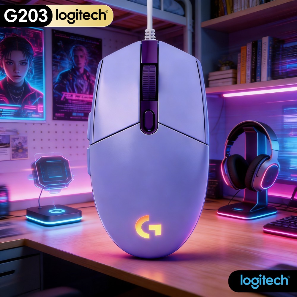 Logitech Mouse G203 - Logitech G203 Mouse Gaming Berkabel dengan
