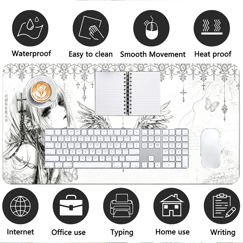 Alas Mouse Kulit Hitam Putih E - Esports Gaming Keyboard ulasan dan harga